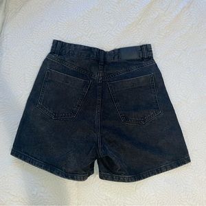 Zara Black Denim Mom Jean Shorts